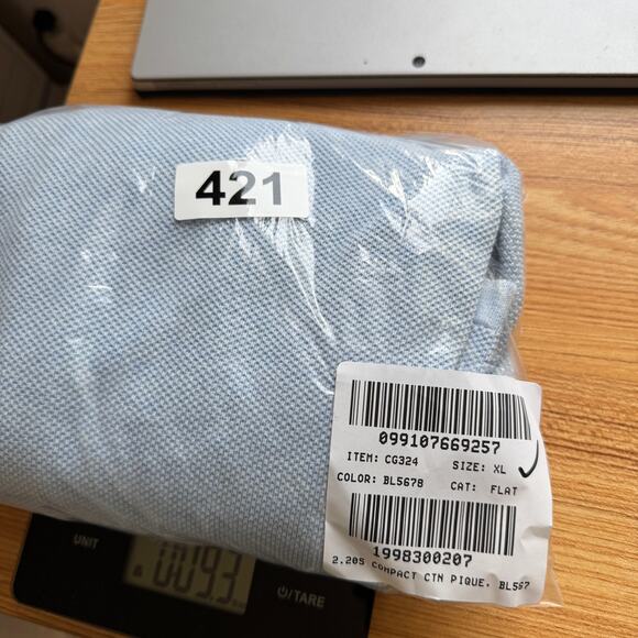 J.Crew Knit Short-Sleeve Cotton Piqué-Stitch Sweater Men XL Heather Sky Pullover - Picture 9 of 9